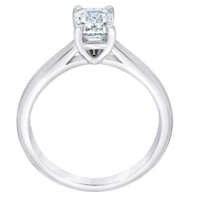 EVS 1 5/8Ct Emerald Cut Diamond Engagement Ring White or Yellow Gold Lab Grown