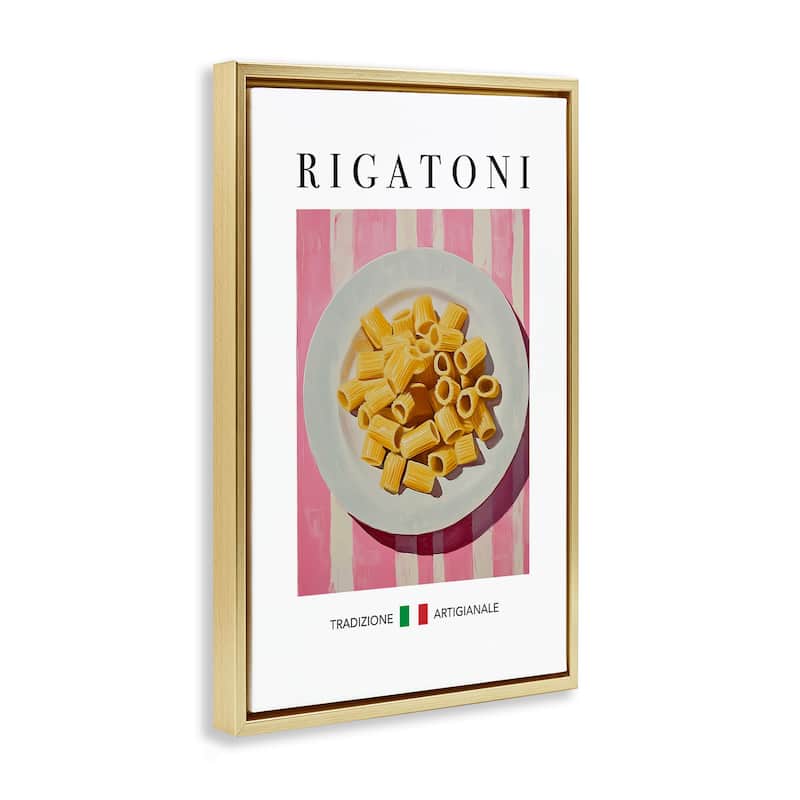 Stupell Traditional Rigatoni Pasta Framed Floater Canvas Wall Art Design By Andreas Magnusson