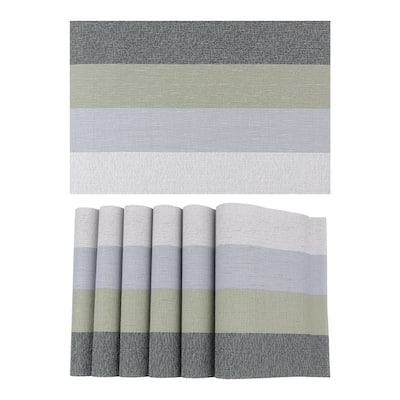 6 Pack Rectangle PVC Placemats for Kitchen Dining Table Decor Heat Resistant Table Placemats Wipeable Table Mat - 18*12in