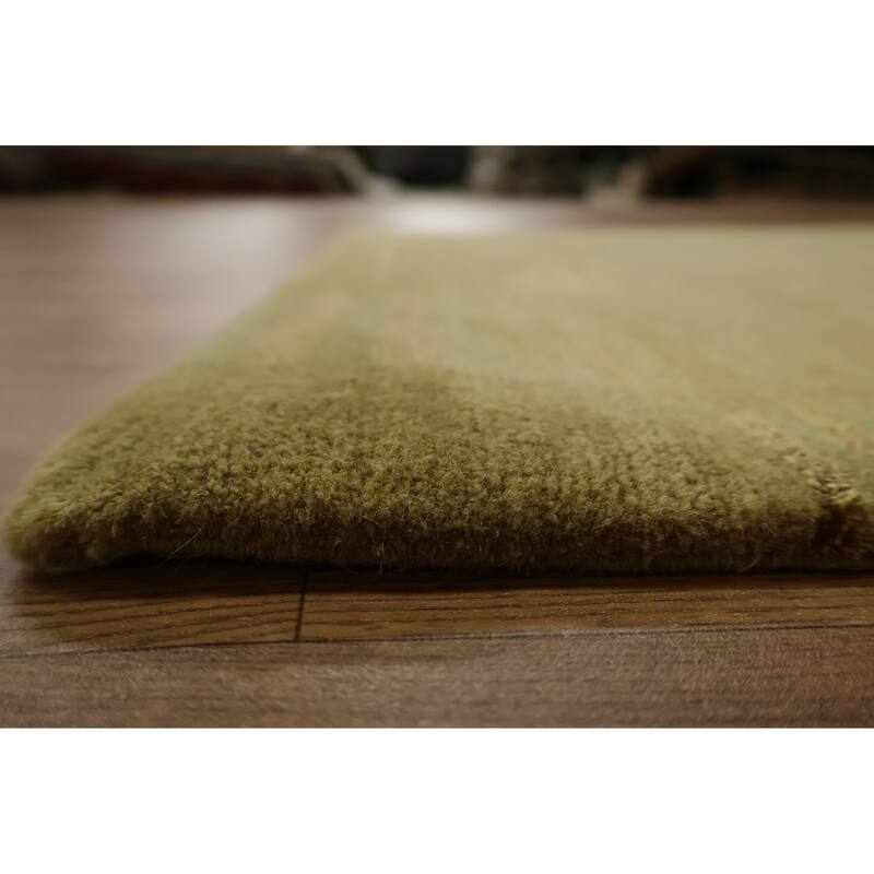 Hand Knotted Oriental 100% Wool Carpet Modern Abstract Beige & Ivories Nepalese Area Rug - 5' 0'' X 3' 0''