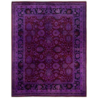 Overdyed One-of-a-Kind Hand-Knotted Area Rug - Purple - 8' 1" x 10' 3"