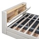 preview thumbnail 12 of 13, Upholstered Mother & Child Platform Bed, Queen & Twin XL Platform Bed Frame w/ Hydraulic Storage System, Drawer Box & USB Ports
