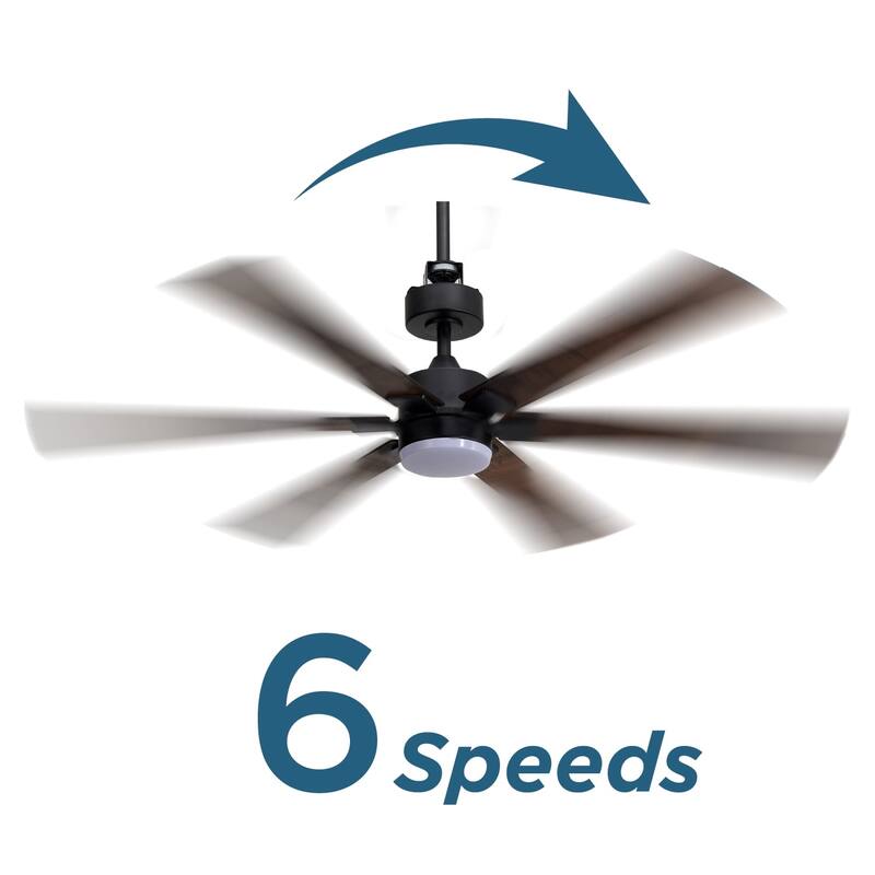 ProMounts All Seasons 60" Ceiling Fan with Light, Quiet, Alexa/Google, 3 Color LED Lights, Reversible, Walnut