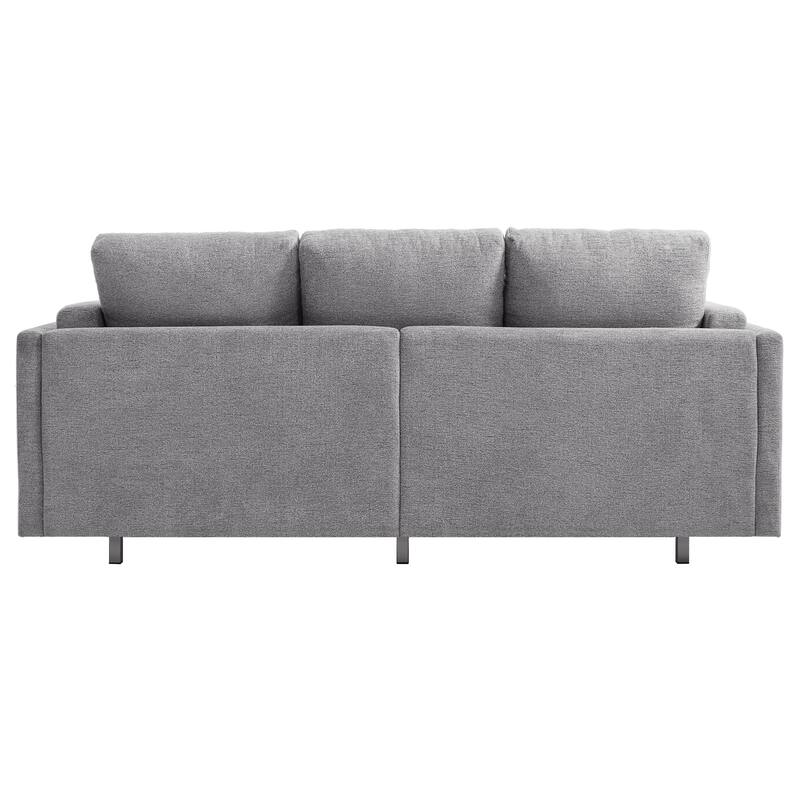 Christopher Knight Home - Lennox Modern Upholstered 3-Seater Sofa with Dual-Layer Cushions and Metal Legs