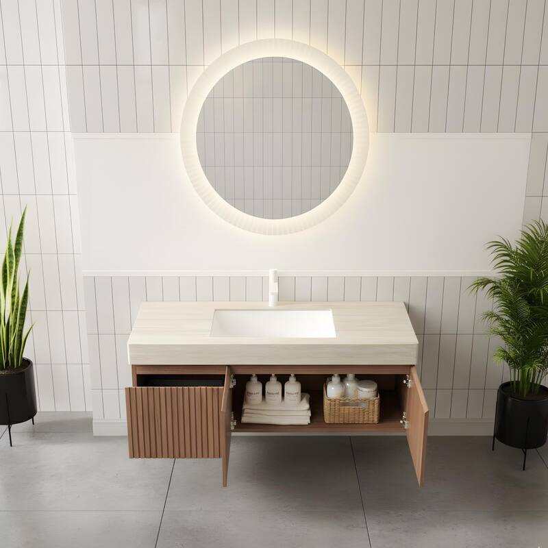 48" Bathroom Vanity with Sintered Stone countertop and Sink