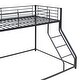 preview thumbnail 8 of 14, Metal Floor Bunk Bed with Ladder & Guardrails, Sturdy Meatl Bedframe for Kids, Teens, Adults, No Box Spring Needed, Noise Free