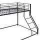preview thumbnail 15 of 14, Steel Bunk Bed with Inclined Ladder and Full-Length Guardrail