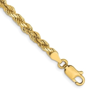 Jewels By Lux Leslie's 10k Yellow Gold 1.5mm Diamond-cut Lightweight Rope Chain