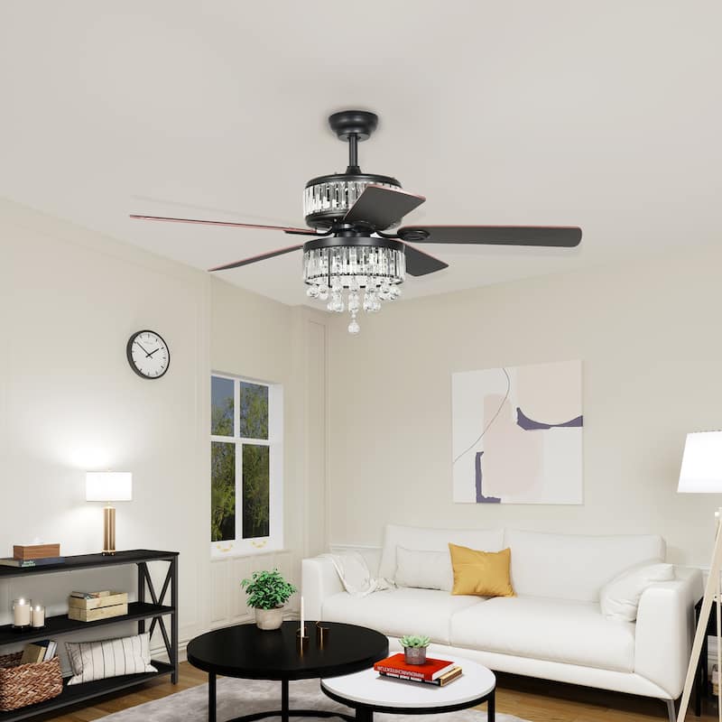 52" Moasis Dual-Sided Chandelier Ceiling Fan - 5 Blades - Includes Remote - 52