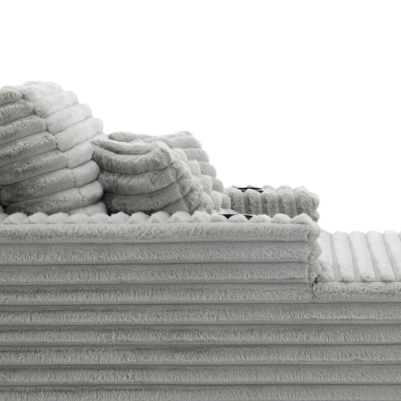 53" Wide Oversized Upholstered Chaise Lounge Indoor Sofa with Pillows