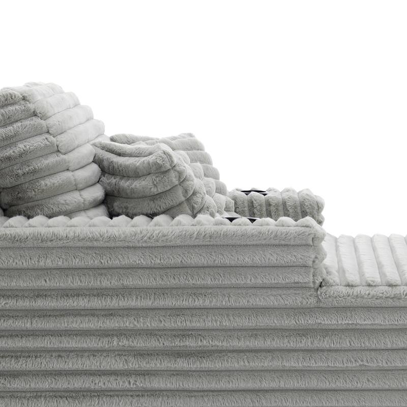 53" W Upholstered Sofa Chaise Lounge Indoor with Pillows