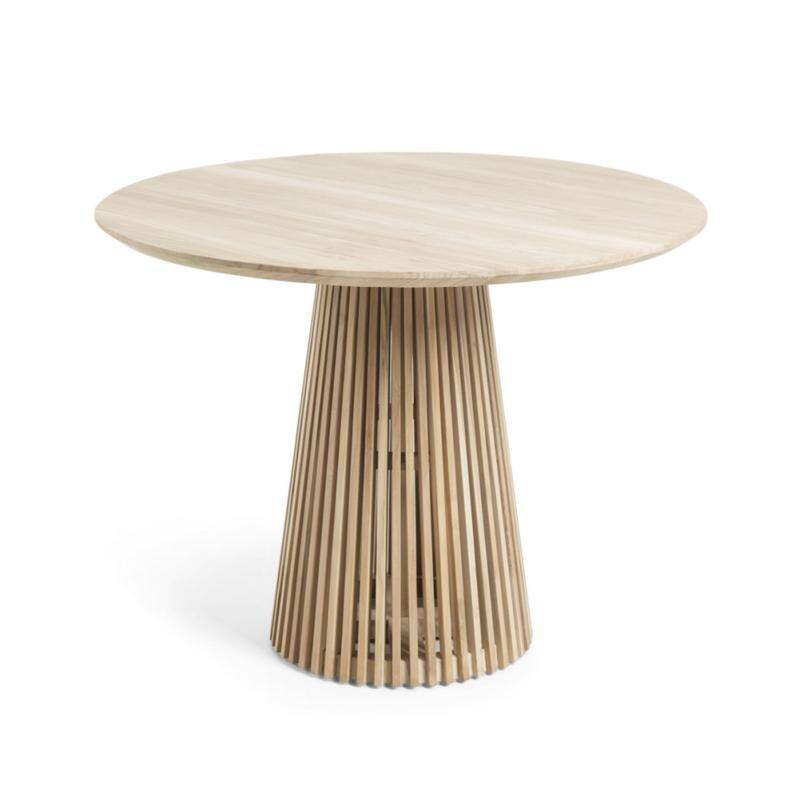 Round Teak Wood Pedestal Dining Table L | OROA Jeanette