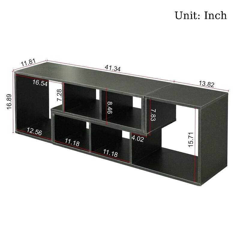 Grondin 2-Piece L Shaped TV Stand, Multi-Functional Free Combination Media Console Bookshelf for Living Room Bedroom