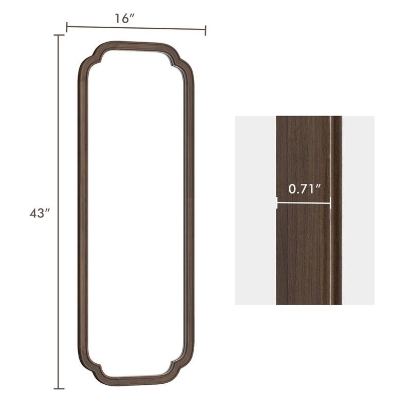 Farmhouse Full-length Mirror with Walnut Frame