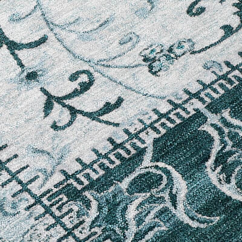 Alfifi Patchwork Weather Resistant Timeless Fusion Round Outdoor Rug
