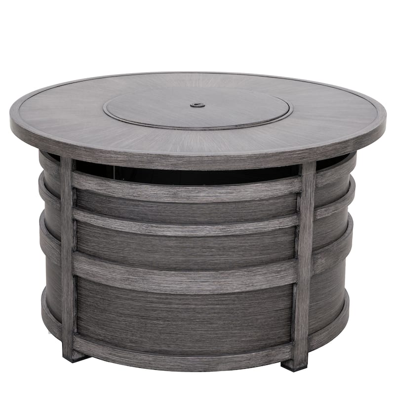 Outdoor 40 Inch Fire Pit Table, 50,000 BTU Propane Fire Pit with Lid