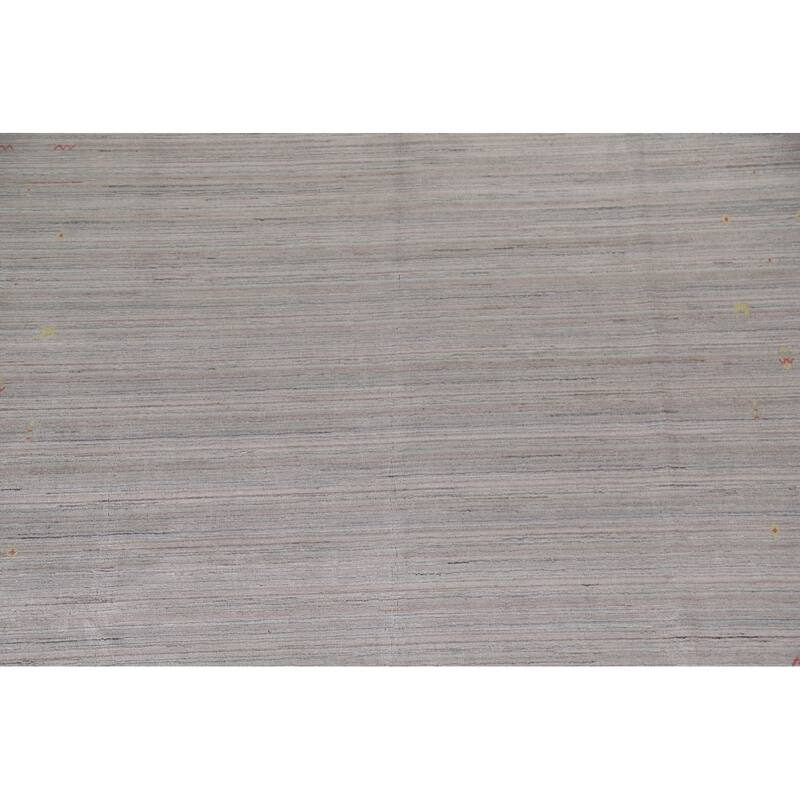 Striped Gabbeh Oriental Area Rug Handmade Wool Carpet - 8'9"x 11'9"