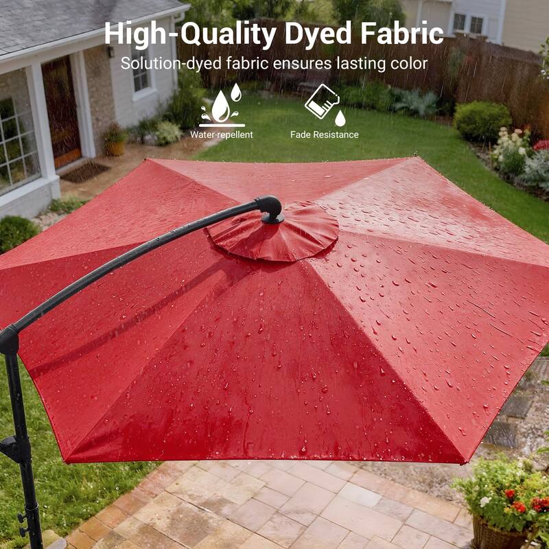 BONOSUKI 10ft Patio Offset Umbrella Outdoor Hanging Umbrella