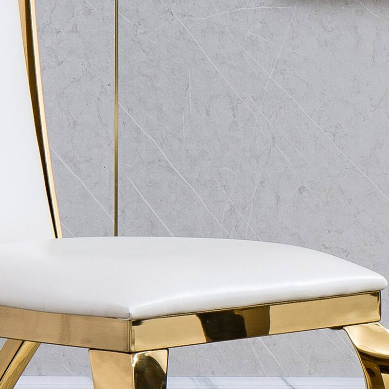 Leatherette Unique Design Backrest Dining Chair