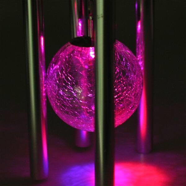 Shop Image Solar Powered Wind Chime Light Color Changing Globe Glass Ball Windlights Diy Sunergy Light Overstock 18004096