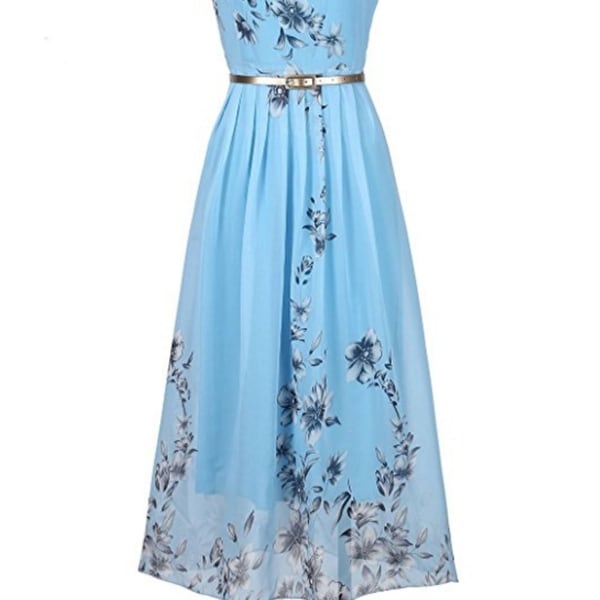 Women's Sleeveless Halter Neck Vintage Floral Print Maxi Dress