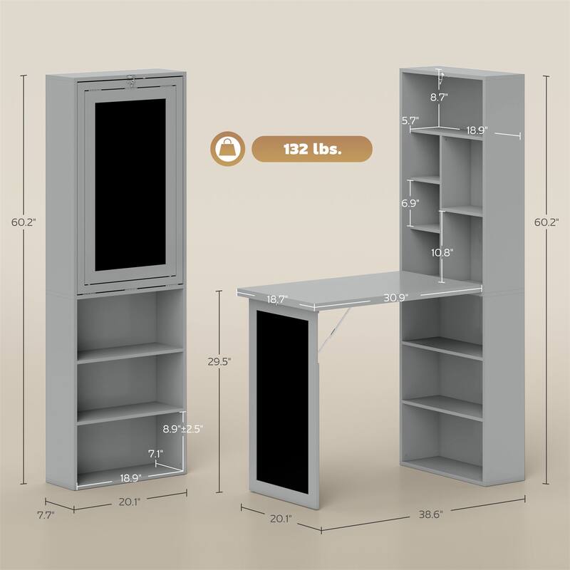 Fold-out Convertible Wall Mount Computer Office Desk