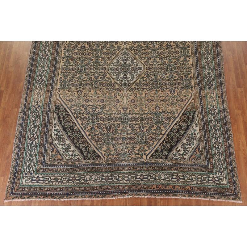 Hand Knotted Oriental 100% Wool Carpet Traditional Medallion Peach Hamedan Area Rug - 12' 11'' X 10' 0''