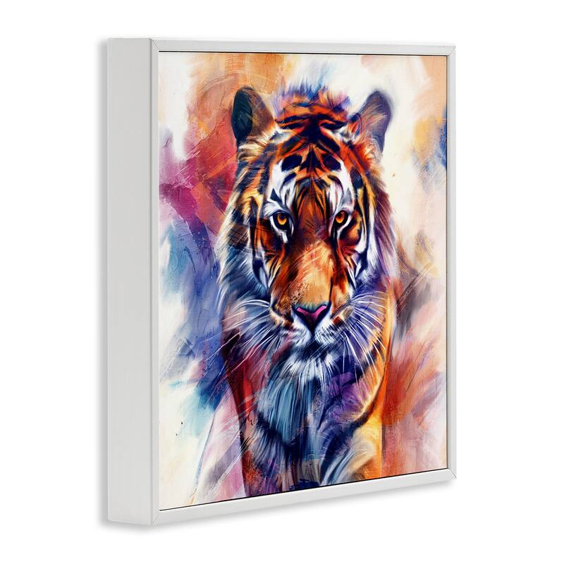 Stupell Fierce Vibrant Tiger Framed Giclee Art Design By Kim Allen
