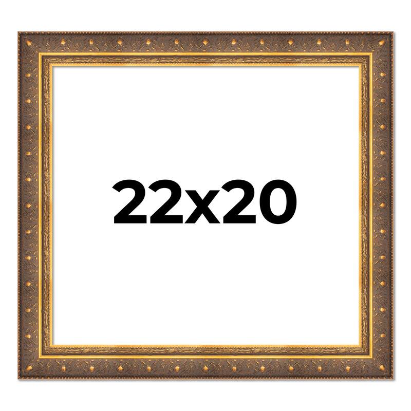 22x20 Frame Vintage Gold Solid Wood Picture Frame | 2.5 Inch Moulding