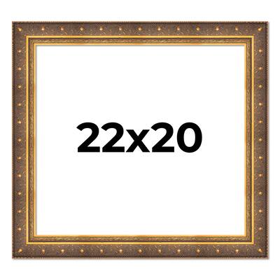 22x20 Frame Vintage Gold Solid Wood Picture Frame | 2.5 Inch Moulding