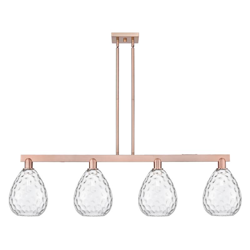 Innovations Lighting Endless Possibilities Arcadia - Waverly - 4 Light 51" Stem Hung Island Light - Clear/Antique Copper