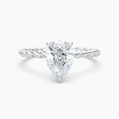 Auriya 14k Gold Lab Grown Pear Diamond Twisted Hidden Halo Engagement Ring 1.00 to 5.00 ct. tw. (F-G, VS)