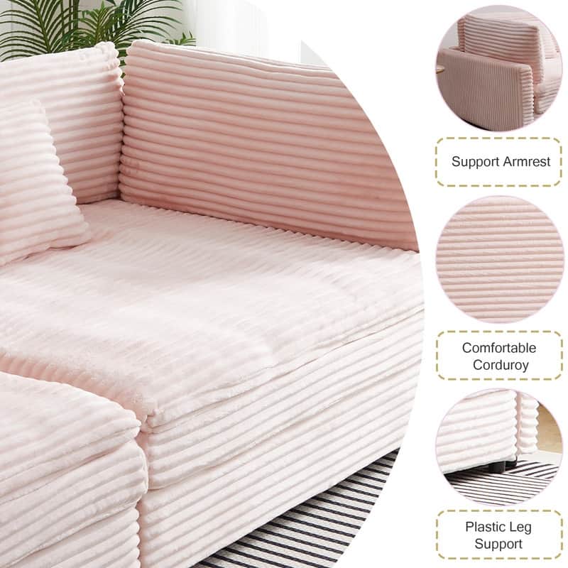 112" Corduroy Upholstered Sofa