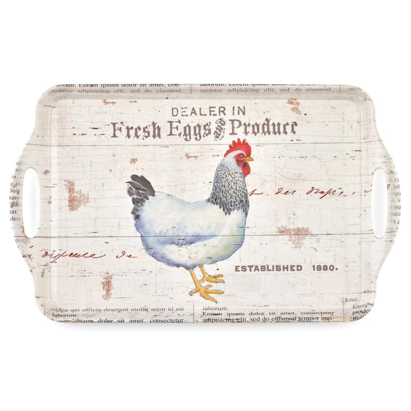 Pimpernel On The Farm Large Melamine Handled Tray - 17.75" x 13"