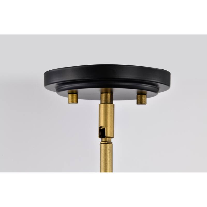 Adina 3 Light Large Pendant - Matte Black and Natural Brass Finish