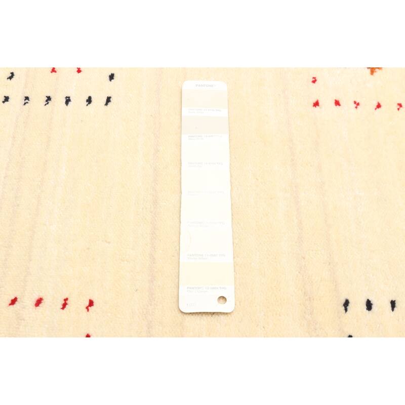 ECARPETGALLERY Hand Loomed Kashkuli Gabbeh Cream Wool Rug - 3'1 x 4'9