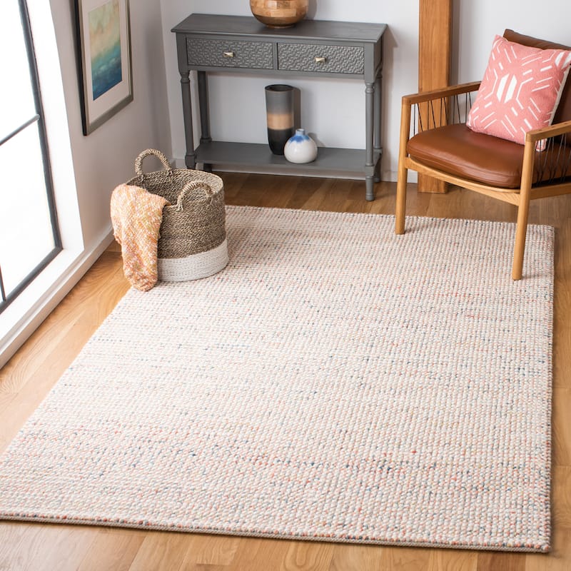 SAFAVIEH Handmade Vermont Coretta Wool Rug - 3' x 5' - Ivory/Pink