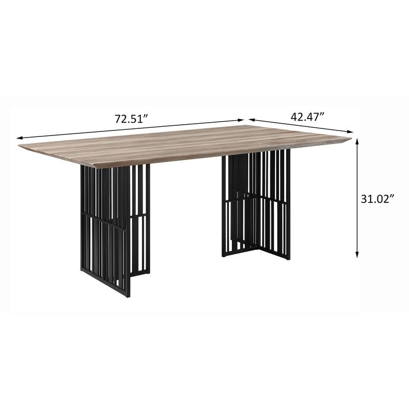 Jessa Antique Oak and Black Dining Table