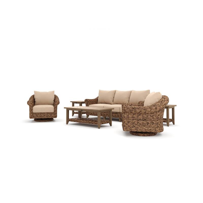 Cayman 6 Piece Sunbrella Seating Set, Heritage Brown