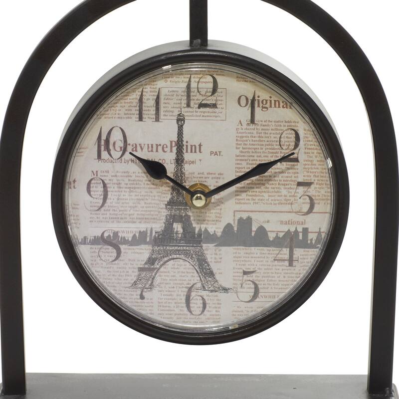Black Metal Pendulum Stand Clock (Set of 4)