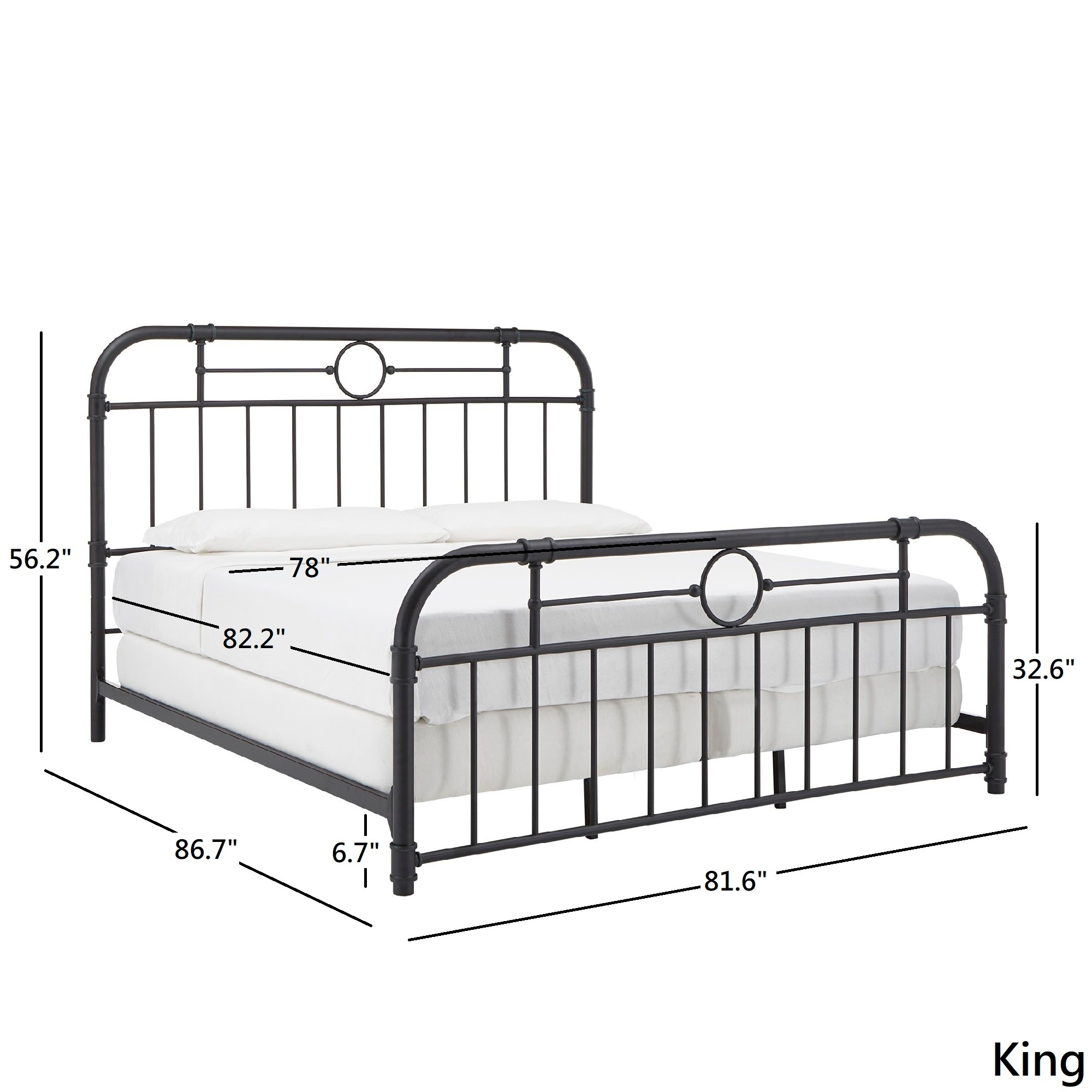 Kendal black metal bed by inspire sales q classic