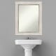 preview thumbnail 2 of 28, Non-Beveled Wood Bathroom Wall Mirror - Trellis Silver Frame - Trellis Silver