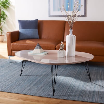 SAFAVIEH Wynton Taupe/ Black Lacquer Coffee Table - 44" x 31.5" x 15.6"