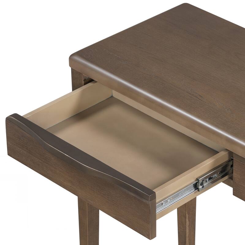 Elegant Console Table with Oak Veneer,Light Luxury Entryway Table with 3 Drawers