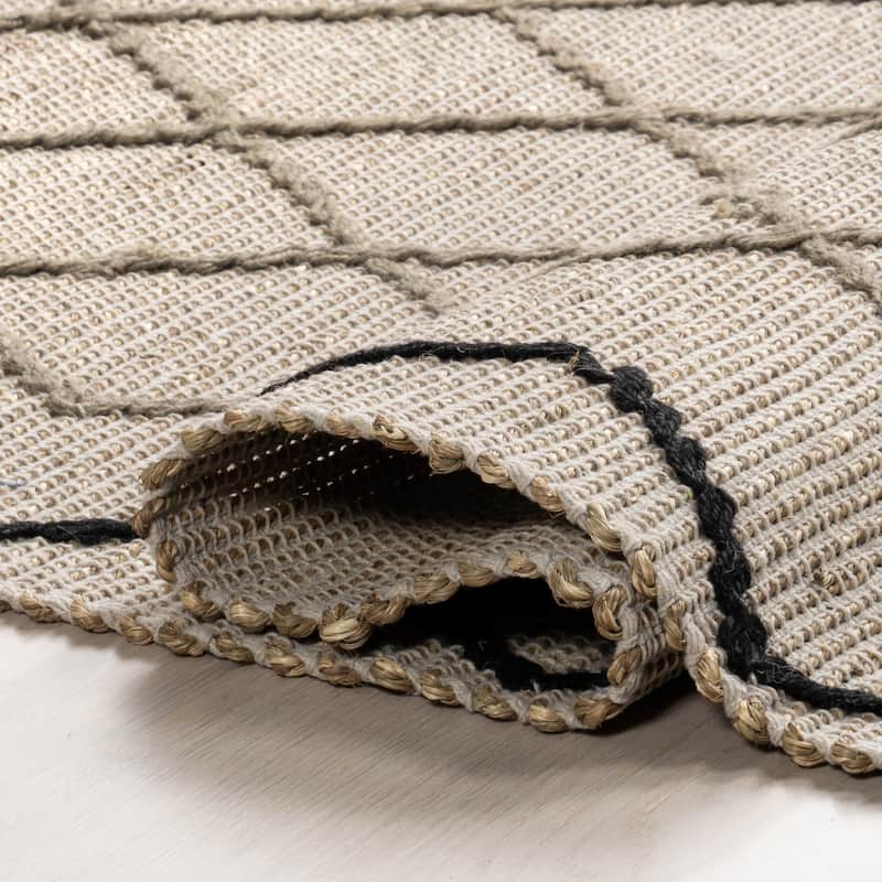 Nuloom Asa Trellis Seagrass and Jute Blend Area Rug