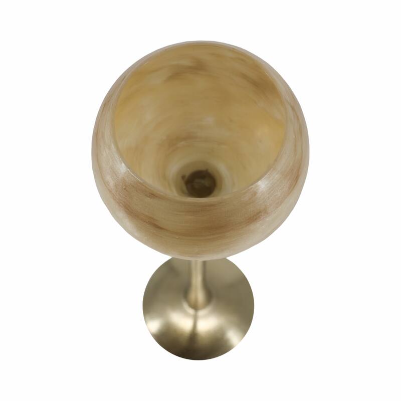 Glass Metal Goblet Votive Candle Holder - White, 20 in. - 20.0"