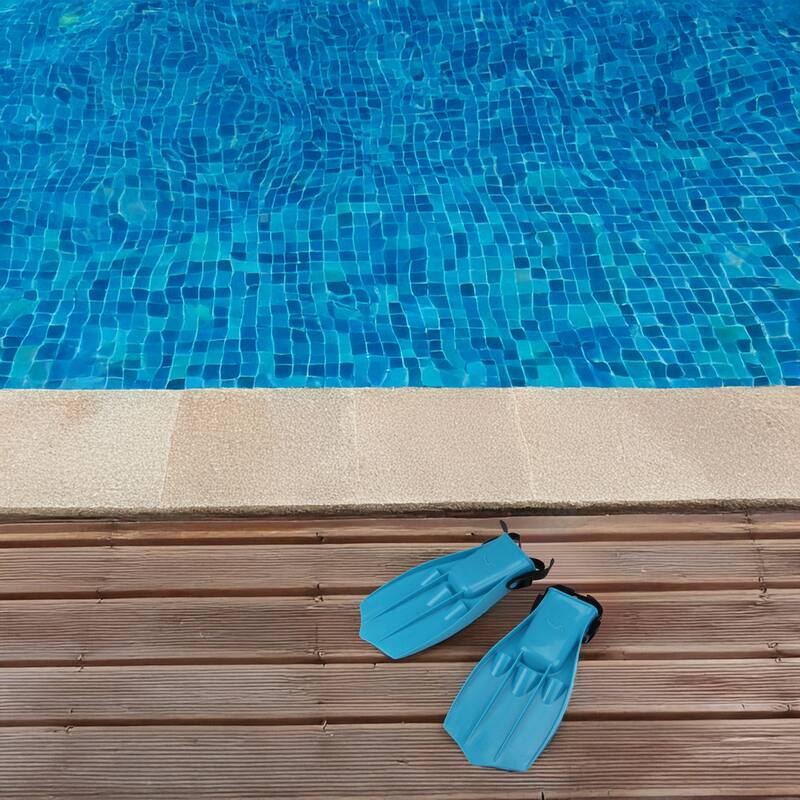 11.25" Florescent Blue Dolphin Recreational Swim Fins