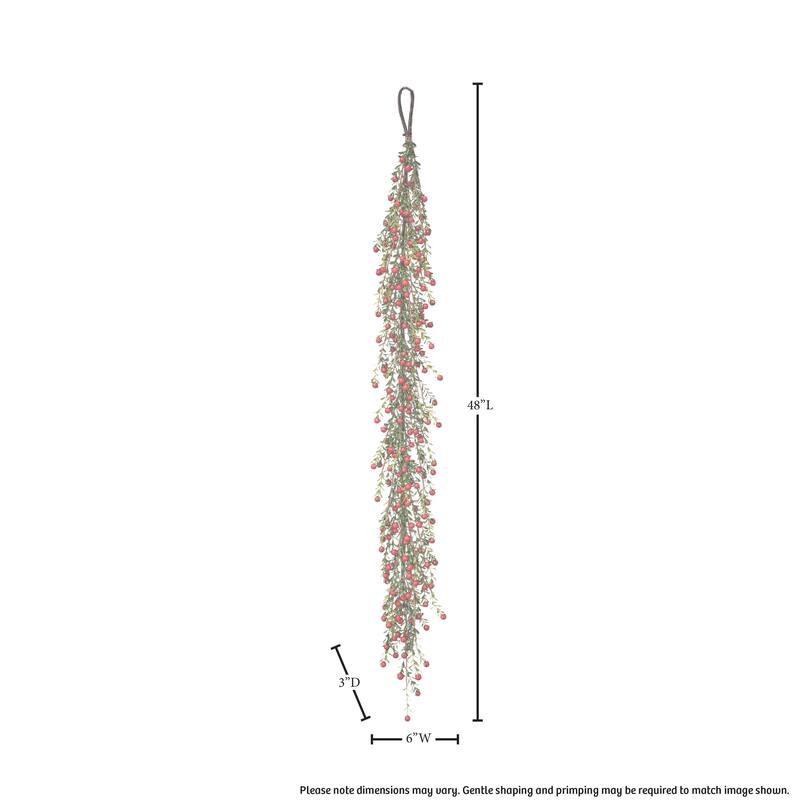 48" Mini Wild Cranberry Leaf Garland