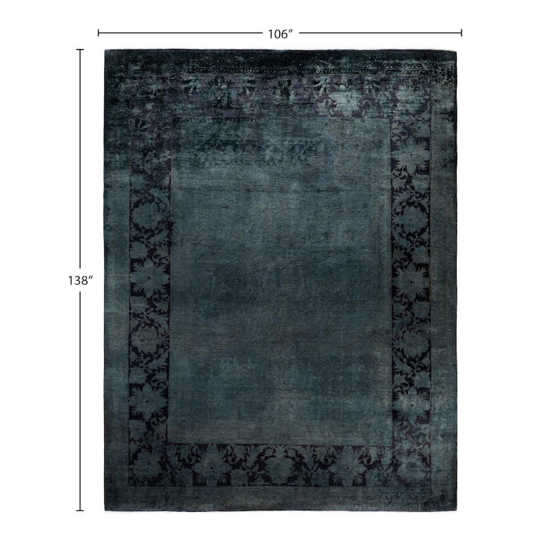 Overdyed One-of-a-Kind Hand-Knotted Area Rug - Black - 8' 10" x 11' 6"