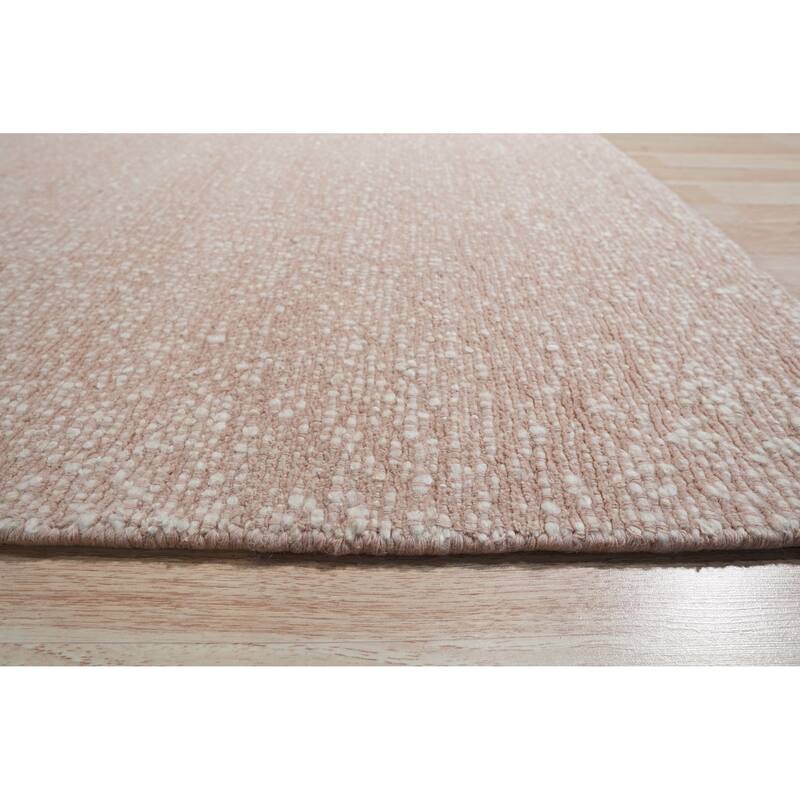 Home Décor Hand-Knotted Wool Plush Flatweave Loom Rug | Elegant Pink Area Rug for Living Room, Bedroom, Office, & | Sof
